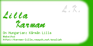 lilla karman business card